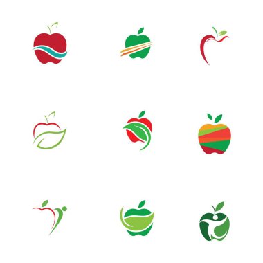 Apple Simgeleri Seti - Beyaz Arkaplanda İzole Edilmiş - Vektör İllüstrasyonu, Tasarımınız için Grafik Tasarım Düzenleme. Apple Logosu