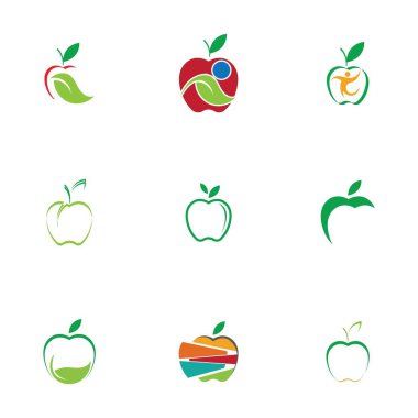 Apple Simgeleri Seti - Beyaz Arkaplanda İzole Edilmiş - Vektör İllüstrasyonu, Tasarımınız için Grafik Tasarım Düzenleme. Apple Logosu