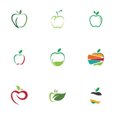 Apple Simgeleri Seti - Beyaz Arkaplanda İzole Edilmiş - Vektör İllüstrasyonu, Tasarımınız için Grafik Tasarım Düzenleme. Apple Logosu