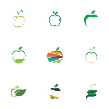 Apple Simgeleri Seti - Beyaz Arkaplanda İzole Edilmiş - Vektör İllüstrasyonu, Tasarımınız için Grafik Tasarım Düzenleme. Apple Logosu