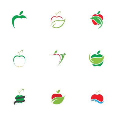 Apple Simgeleri Seti - Beyaz Arkaplanda İzole Edilmiş - Vektör İllüstrasyonu, Tasarımınız için Grafik Tasarım Düzenleme. Apple Logosu