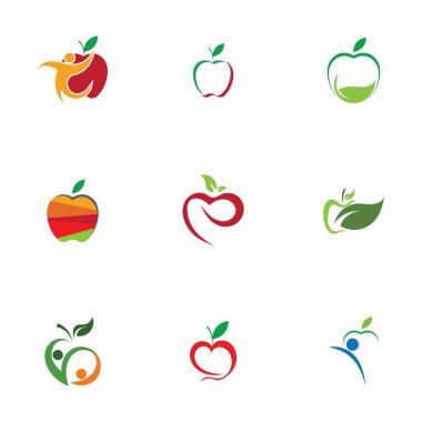 Apple Simgeleri Seti - Beyaz Arkaplanda İzole Edilmiş - Vektör İllüstrasyonu, Tasarımınız için Grafik Tasarım Düzenleme. Apple Logosu