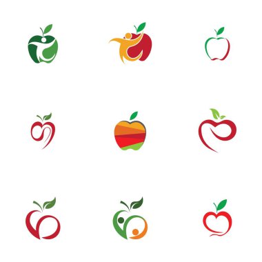 Apple Simgeleri Seti - Beyaz Arkaplanda İzole Edilmiş - Vektör İllüstrasyonu, Tasarımınız için Grafik Tasarım Düzenleme. Apple Logosu