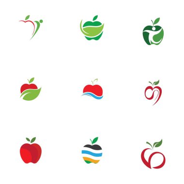 Apple Simgeleri Seti - Beyaz Arkaplanda İzole Edilmiş - Vektör İllüstrasyonu, Tasarımınız için Grafik Tasarım Düzenleme. Apple Logosu