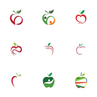 Apple Simgeleri Seti - Beyaz Arkaplanda İzole Edilmiş - Vektör İllüstrasyonu, Tasarımınız için Grafik Tasarım Düzenleme. Apple Logosu