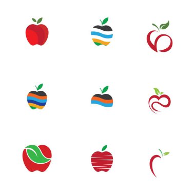 Apple Simgeleri Seti - Beyaz Arkaplanda İzole Edilmiş - Vektör İllüstrasyonu, Tasarımınız için Grafik Tasarım Düzenleme. Apple Logosu