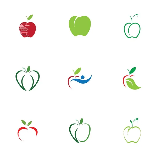 Conjunto Ícones Apple Isolado Fundo Branco Ilustração Vetorial Design Gráfico —  Vetores de Stock