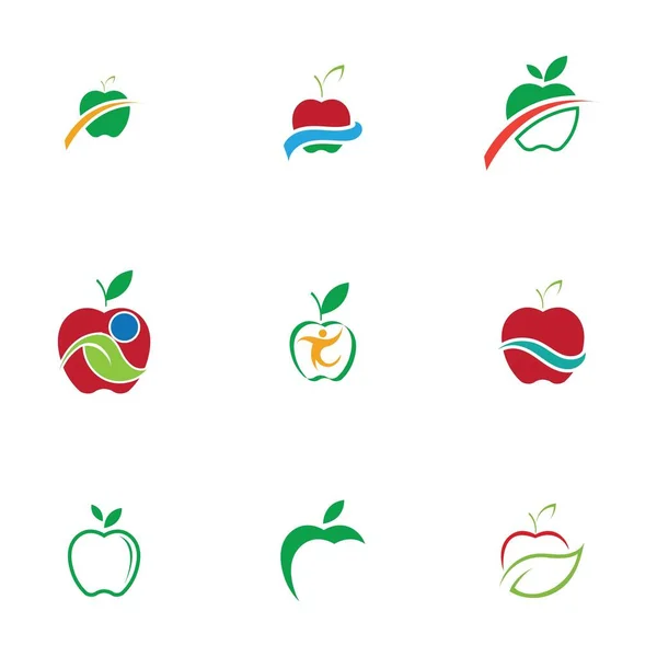 Conjunto Iconos Apple Aislado Sobre Fondo Blanco Ilustración Vectorial Diseño — Vector de stock