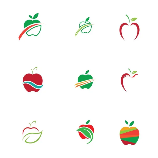 Apple Icons Set Isoliert Auf Weißem Hintergrund Vektorillustration Grafikdesign Editierbar — Stockvektor