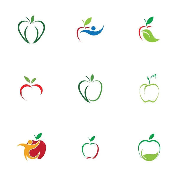 Conjunto Ícones Apple Isolado Fundo Branco Ilustração Vetorial Design Gráfico —  Vetores de Stock