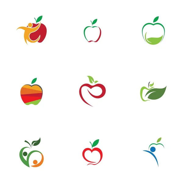 Conjunto Iconos Apple Aislado Sobre Fondo Blanco Ilustración Vectorial Diseño — Vector de stock