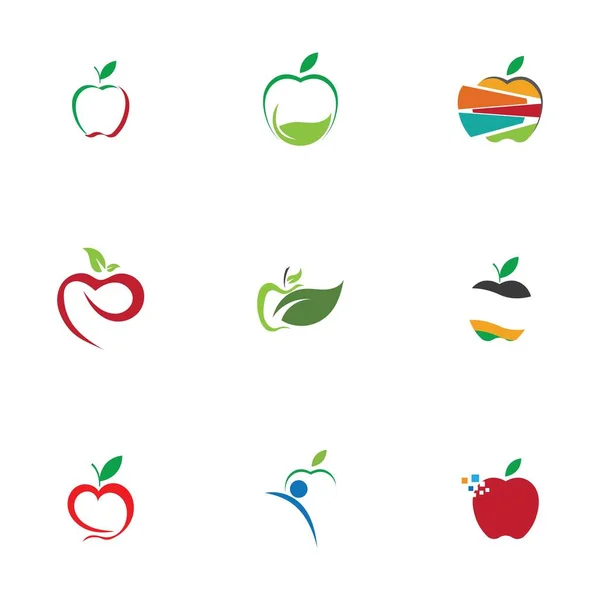 Apple Pictogrammen Set Geïsoleerd Witte Achtergrond Vector Illustratie Grafisch Ontwerp — Stockvector