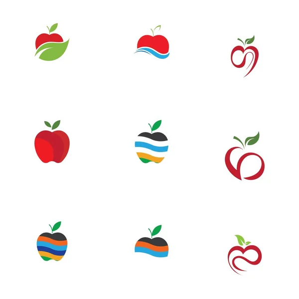 Conjunto Iconos Apple Aislado Sobre Fondo Blanco Ilustración Vectorial Diseño — Vector de stock