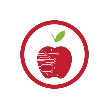 Apple vektör illüstrasyon logo şablonu