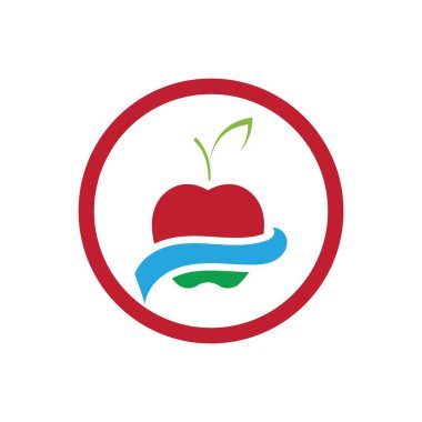 Apple vektör illüstrasyon logo şablonu