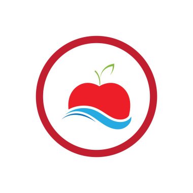 Apple vektör illüstrasyon logo şablonu
