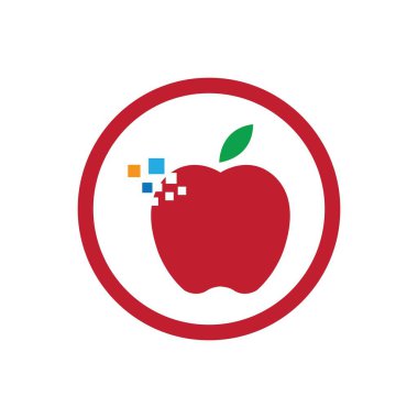 Apple vektör illüstrasyon logo şablonu