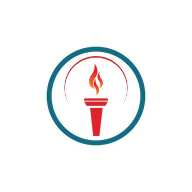 Torch Logo Tasarım Şablonu 'nun illüstrasyon vektörü 
