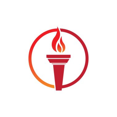 Torch Logo Tasarım Şablonu 'nun illüstrasyon vektörü 