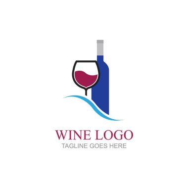 şarap logosu vektör çizim şablonu