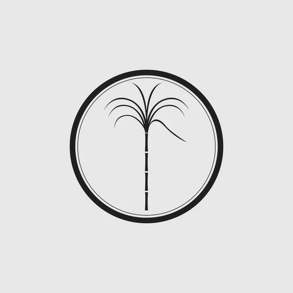 Чорна Тростина Логотип Значок Векторний Дизайн Ілюстрації Сірому Фоні — стоковий вектор