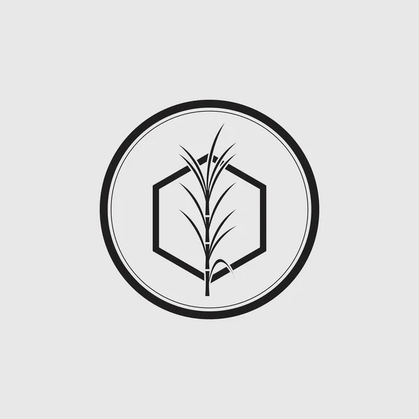 Black Cane Logo Icon Vector Illustration Design Gray Background — Vector de stock