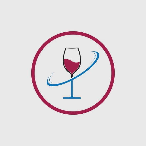 Illustration Vector Wine Logo Design Template Gray Background — Vetor de Stock