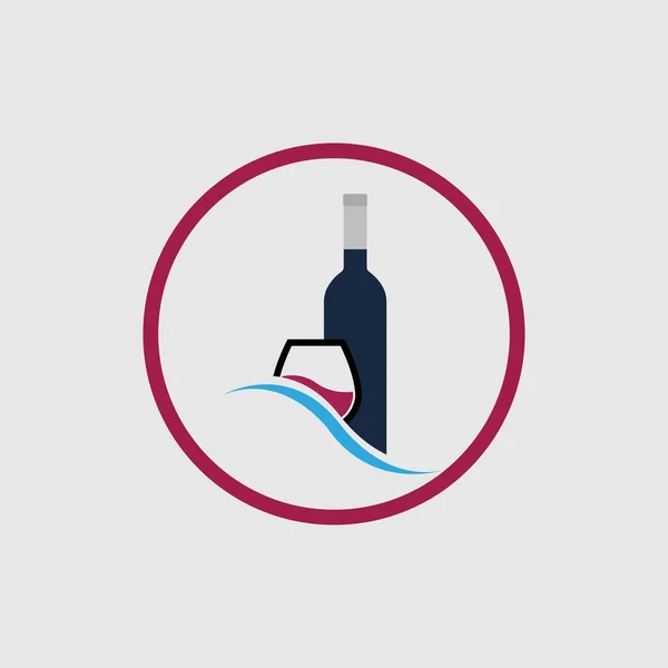 Illustration Vektor Von Wein Logo Design Vorlage Auf Grauem Hintergrund — Stockvektor