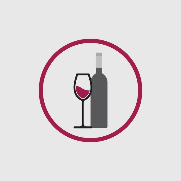 Illustratie Vector Van Wijn Logo Ontwerp Template Grijze Achtergrond — Stockvector