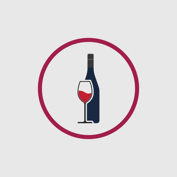 Illustration Vector Wine Logo Design Template Gray Background —  Vetores de Stock