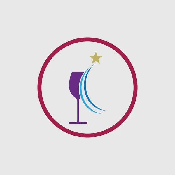 Ilustración Vector Plantilla Diseño Del Logotipo Del Vino Sobre Fondo — Archivo Imágenes Vectoriales