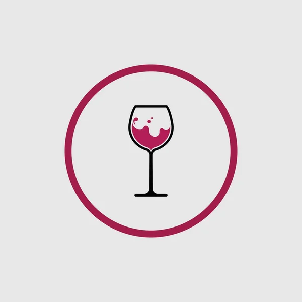 Illustration Vector Wine Logo Design Template Gray Background — Image vectorielle