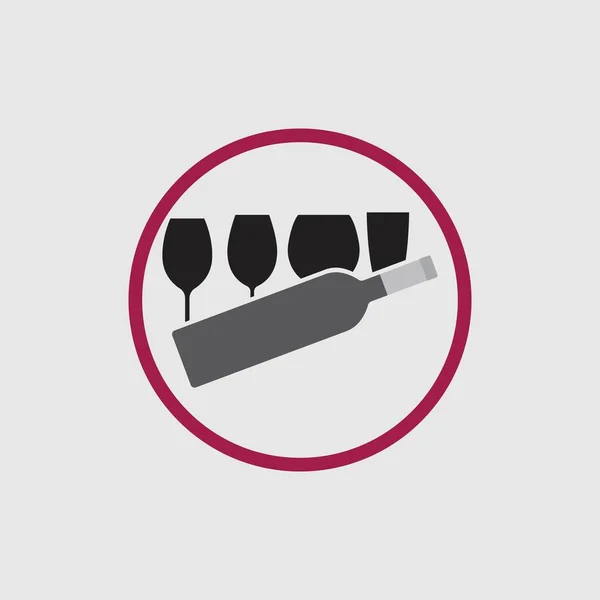 Illustration Vector Wine Logo Design Template Gray Background — Vetor de Stock