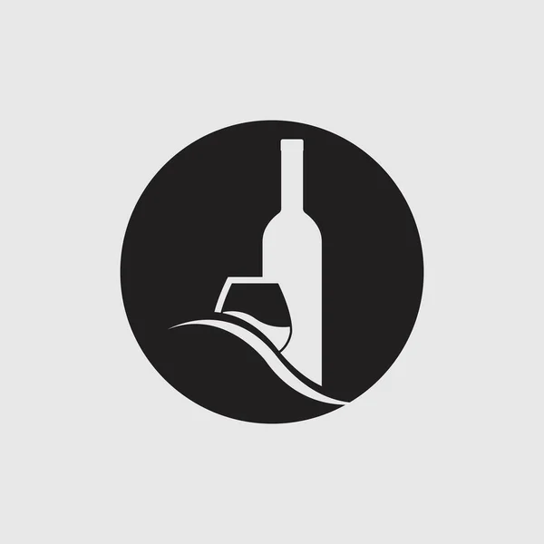 Modelo Diseño Ilustración Logotipo Vino Moderno — Vector de stock