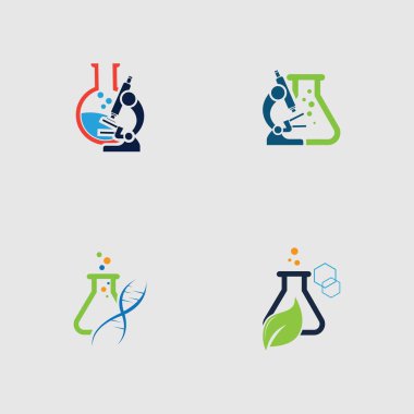 Laboratuar logo tasarım şablonunun vektör illüstrasyonu