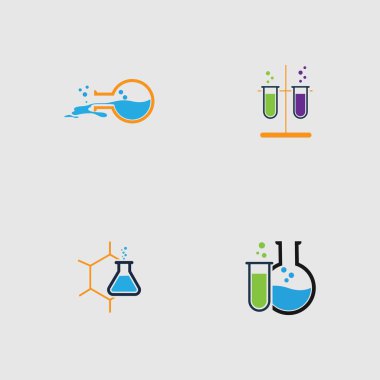 Laboratuar logo tasarım şablonunun vektör illüstrasyonu