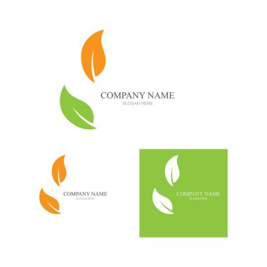Yeşil yapraklı ekoloji doğa element ikonu logoları