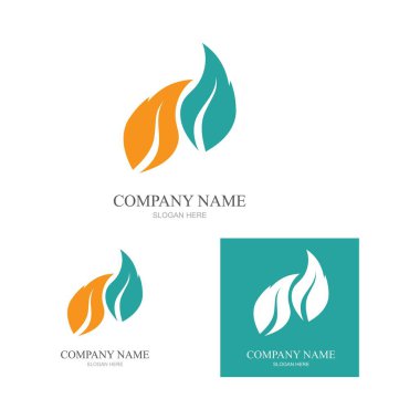 Yeşil yapraklı ekoloji doğa element ikonu logoları