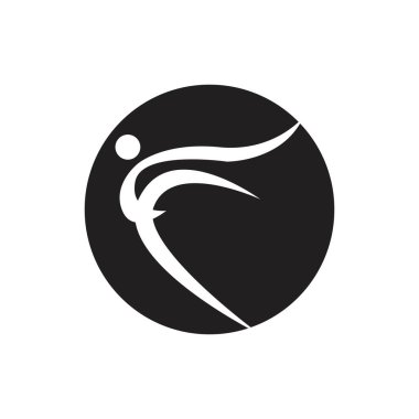 Modern Dans logosu vektör tasarımı sembolü