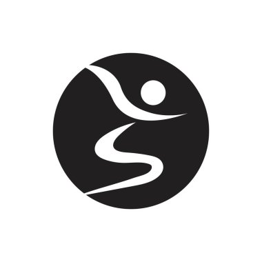 Modern Dans logosu vektör tasarımı sembolü