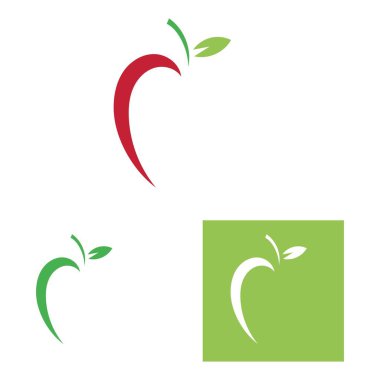Elma logo vektör çizim şablonu seti