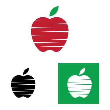 Elma logo vektör çizim şablonu seti