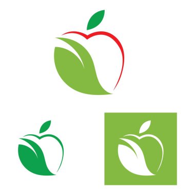 Elma logo vektör çizim şablonu seti