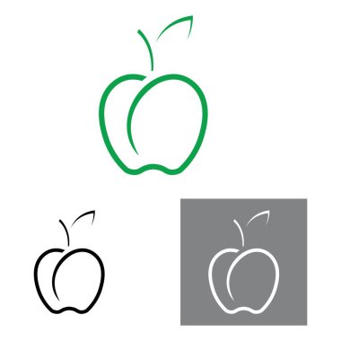 Elma logo vektör çizim şablonu seti