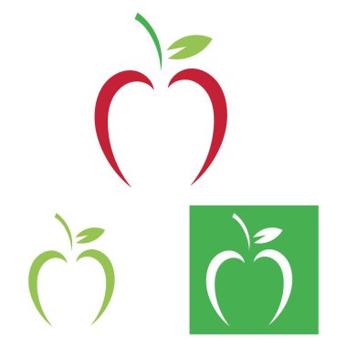 Elma logo vektör çizim şablonu seti