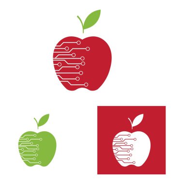 Elma logo vektör çizim şablonu seti