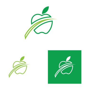 Elma logo vektör çizim şablonu seti