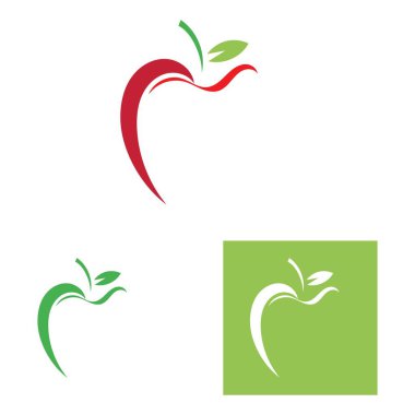 Elma logo vektör çizim şablonu seti