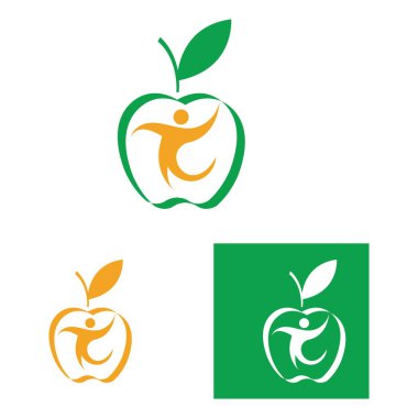 Elma logo vektör çizim şablonu seti