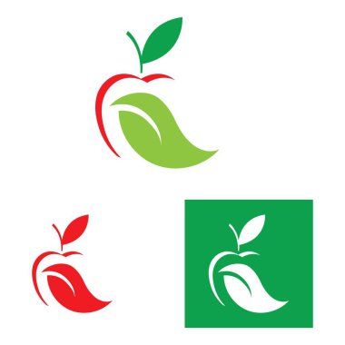 Elma logo vektör çizim şablonu seti